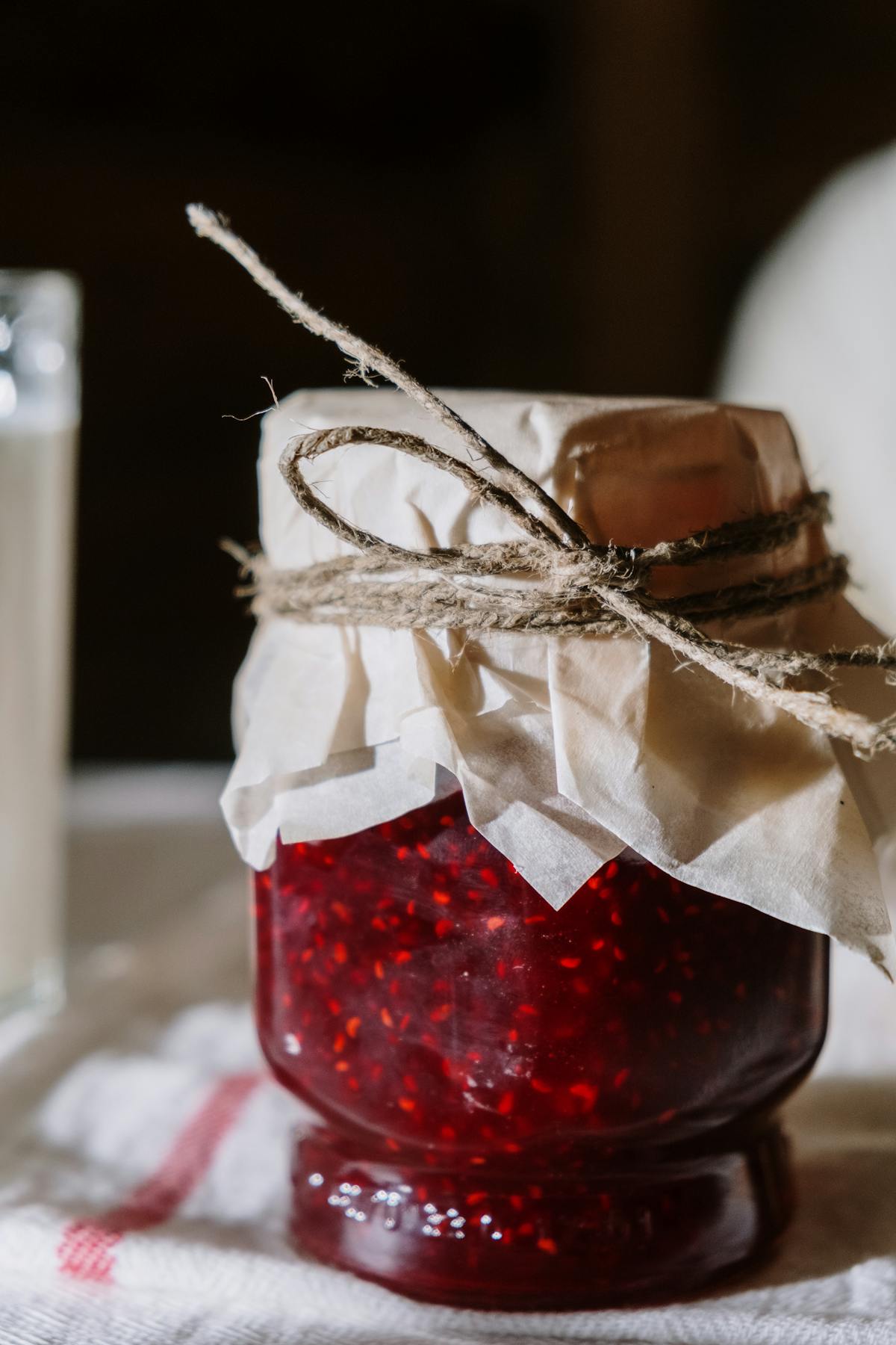 A jar of cranberry preserves
